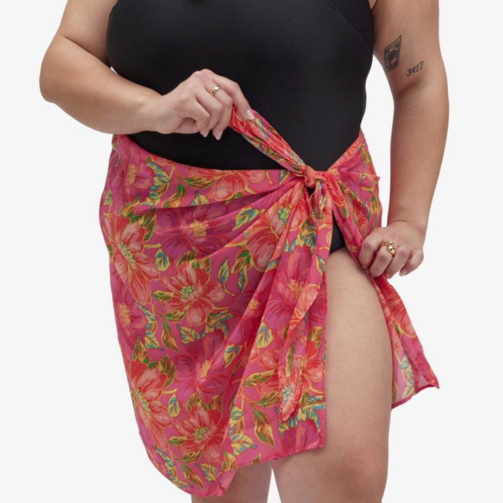 NEW - Beach Riot Melanie Sarong In Miami Peony - Plus - US 0X-3X